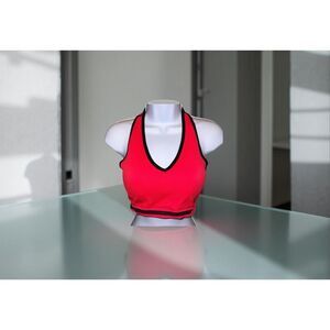 New Balance Logo Racerback Sports Bra Red Black Size XL